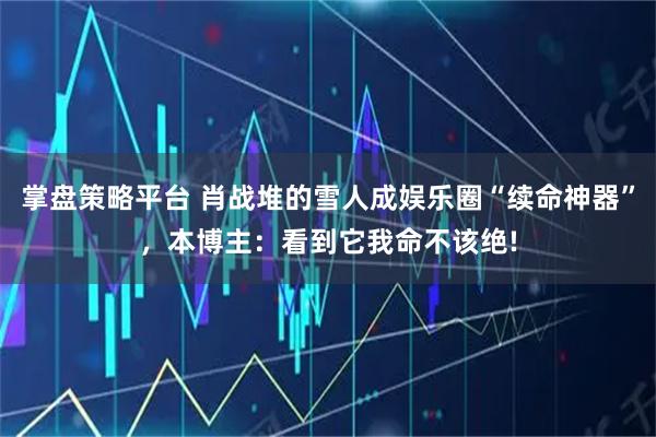 掌盘策略平台 肖战堆的雪人成娱乐圈“续命神器”，本博主：看到它我命不该绝!